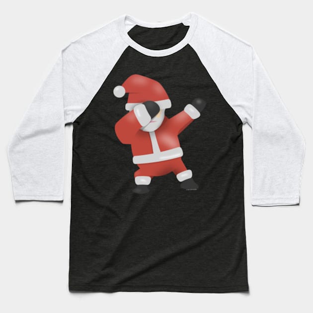 Dabbing Shirt Funny Dabbing Santa Christmas Shirt Baseball T-Shirt by Xizin Gao